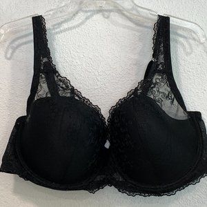 Ambrielle Full Figure Woman Bra Size 44DD Black Lace Underwire Padded 19399-5